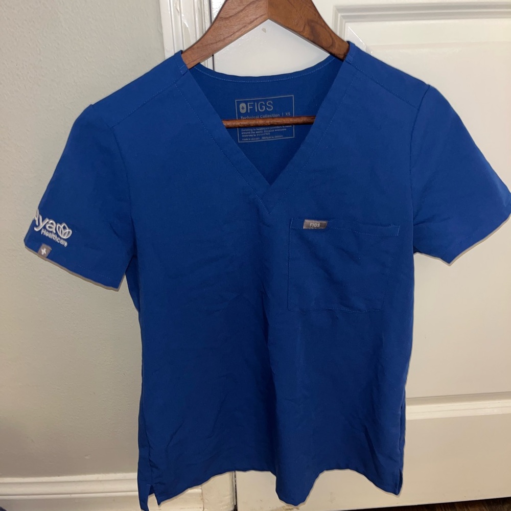Figs Royal Blue Healthcare Scrub Top